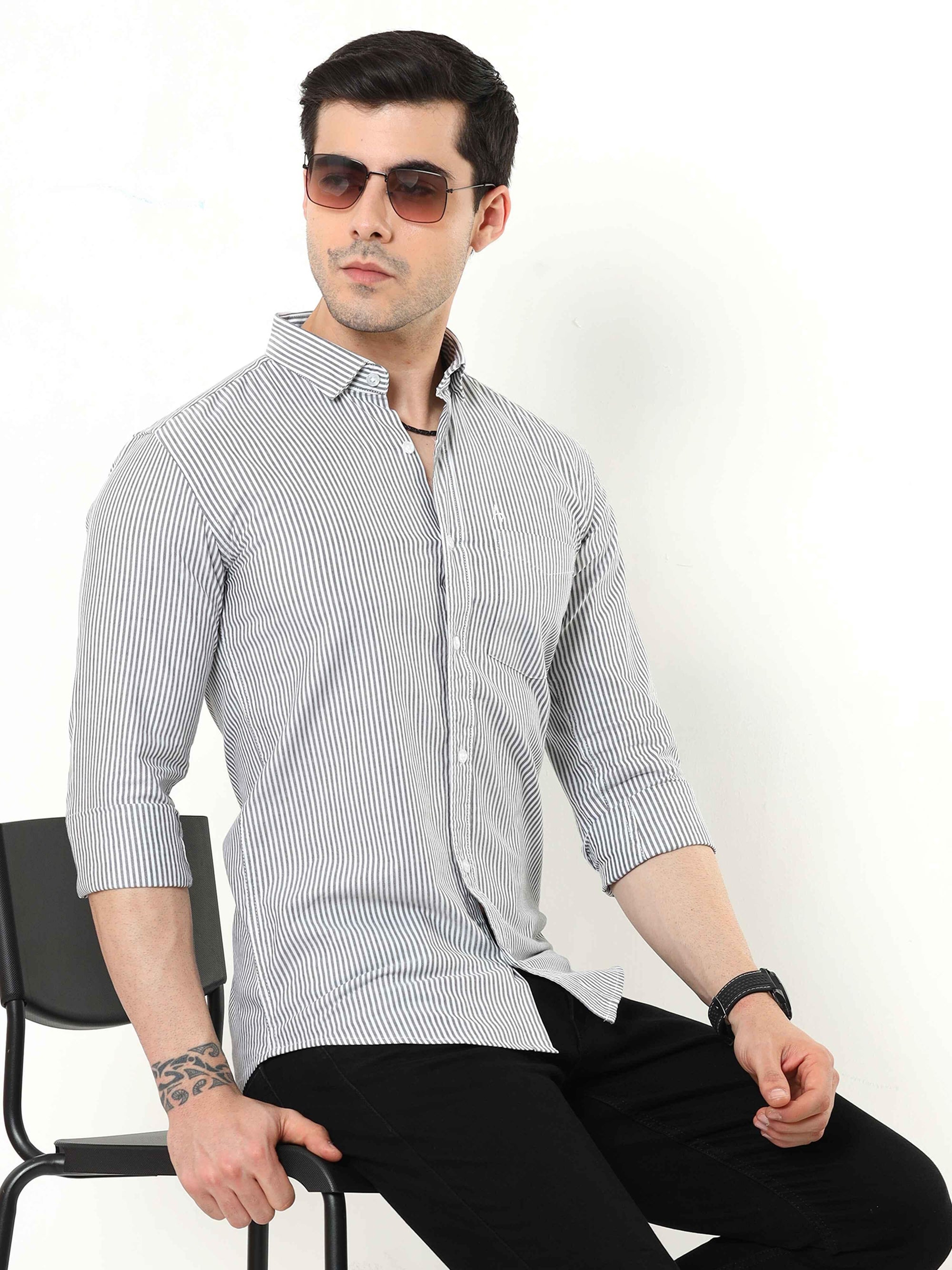 Black Stripes Slim Fit Shirt