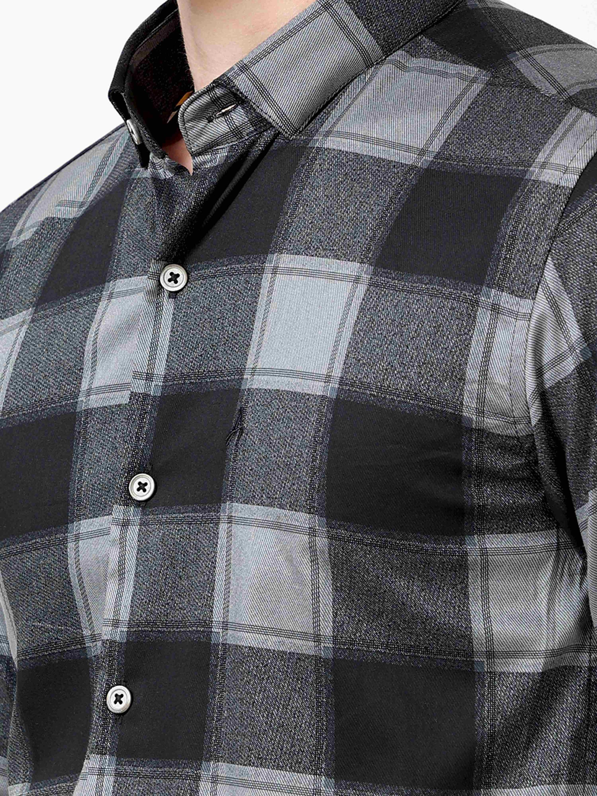 Slim Fit Black Full Sleeve Shirt